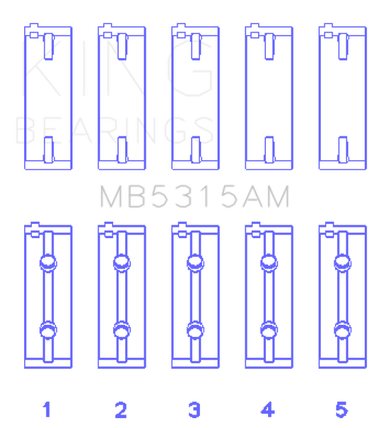 King Engine Bearings Mitsubishi 4G63T/4G64 (Size 0.25) Main Bearing Set
