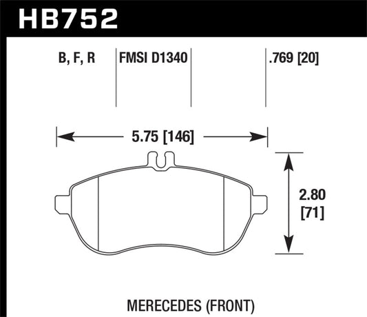 Hawk 12-15 Mercedes-Benz SLK250 / 12-15 Mercedes-Benz C250 HP+ Front Brake Pads