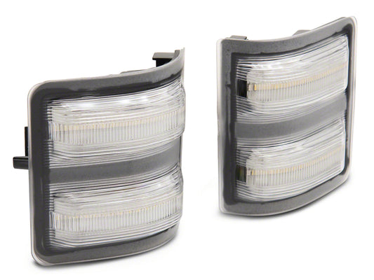 Raxiom 11-16 Ford F-250/F-350 Super Duty Axial Series LED Switchback Side Mirror Marker Lamps- Clear