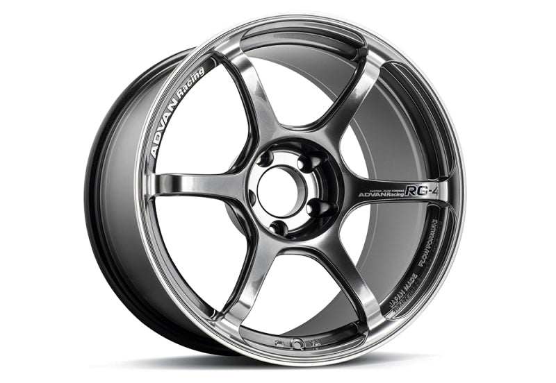 Advan RG-4 18x8.5 +44 5x114.3 Racing Hyper Black and Ring Wheel