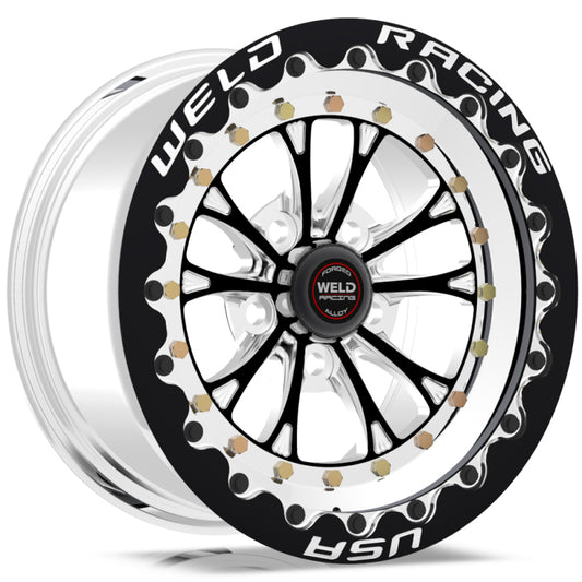 Weld Vitesse 15x12 / 5x4.5 BP / 4.5in. BS Black Wheel - Black Single Beadlock MT