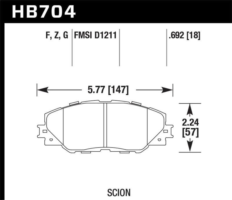 Hawk 06-16 Toyota RAV4 HPS 5.0 Front Brake Pads