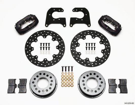 Wilwood Forged Dynalite Rear Drag Kit Drilled Rotor Mopar/Dana 2.36in Off w/Snap Ring Bearing