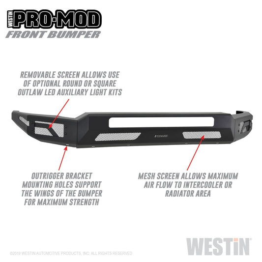 Westin 2011-2016 Ford F-250/350/450/550 Super Duty Pro-Mod Front Bumper - Textured Black