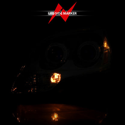 ANZO 2007-2008 GMC Acadia Crystal Headlight Chrome Amber(OE)