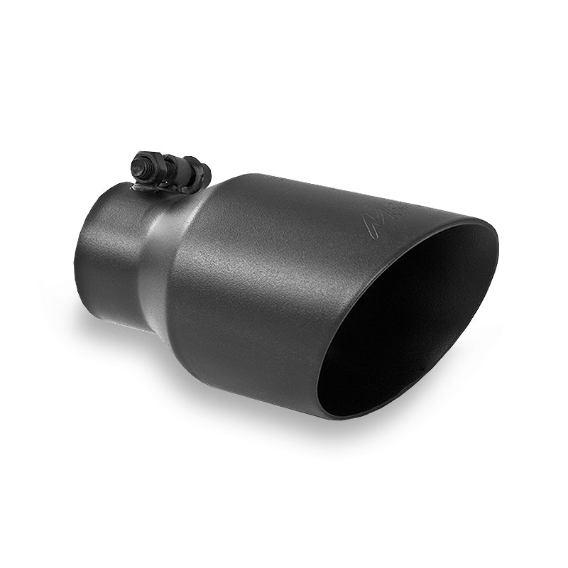 MBRP Universal 4in OD Dual Wall Angled 2.5in Inlet 8in Length Exhaust Tip - Black