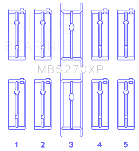 King Engine Bearings 03-05 Dodge Neon SRT4 2.4L (Size .025 Oversized) Performance Main Bearing Set