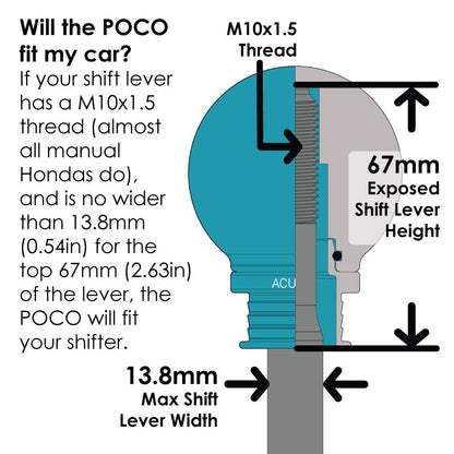 Acuity - POCO Low-Profile Shift Knob in Satin Teal Finish