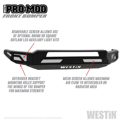 Westin 18-19 Ford F-150 Pro-Mod Front Bumper - Textured Black