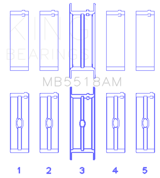 King Engine Bearings AMC/Jeep 390/401 Crankshaft Main Bearing Set - Undersize 0.10IN