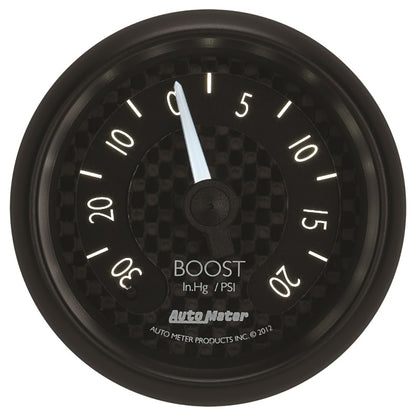 Autometer GT Series 52mm Mechanical 30 In Hg/20 psi Vacuum/Boost Gauge