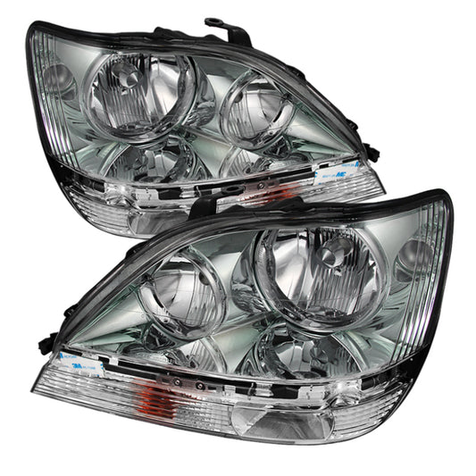 Xtune Lexus Rx300 99-03 Halogen Only (Bulbs Not Included) OEM Style Headlights Chrome PRO-JH-LRX99-C