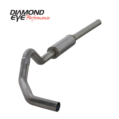 Diamond Eye KIT 4in Catback MFLR RPLCMENT PIPE Single SS: 2004.5-2007.5 DODGE CUMMINS 600