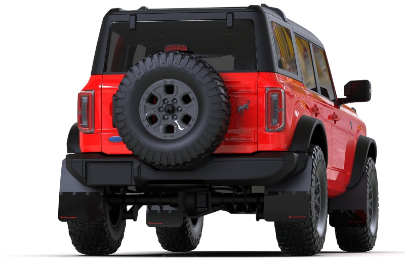 Rally Armor 21-25 Ford Bronco (Steel Bmpr + RR - NO Rptr/Sprt) Blk Mud Flap w/Area Blue Logo