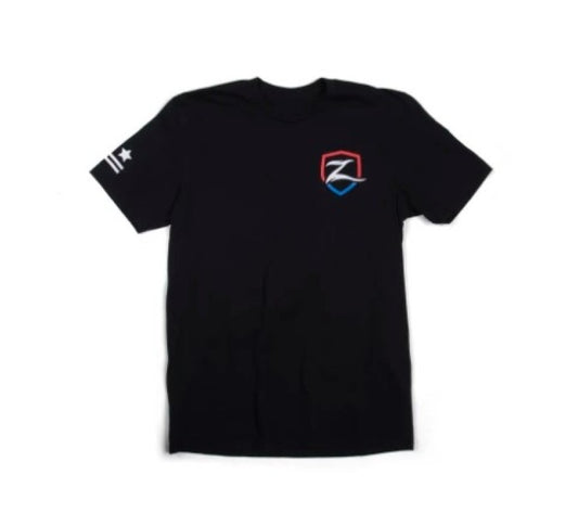 Zone Offroad Black Premium Cotton T-Shirt w/ Patriotic Zone Logos - Medium