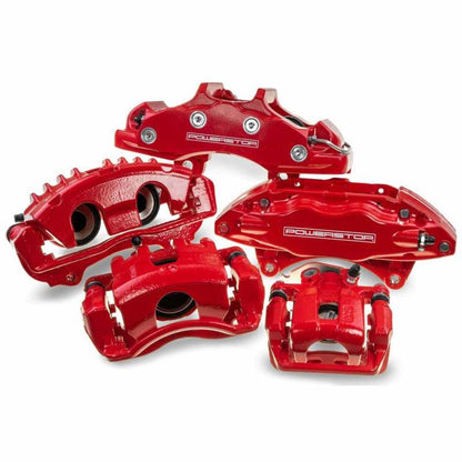 Power Stop 2008 Cadillac CTS Rear Red Calipers w/Brackets - Pair