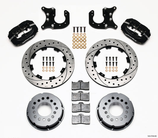 Wilwood Forged Dynalite P/S Rear Kit Drilled Rotor Chevy 12 Bolt-Spec 3.15in Bearing