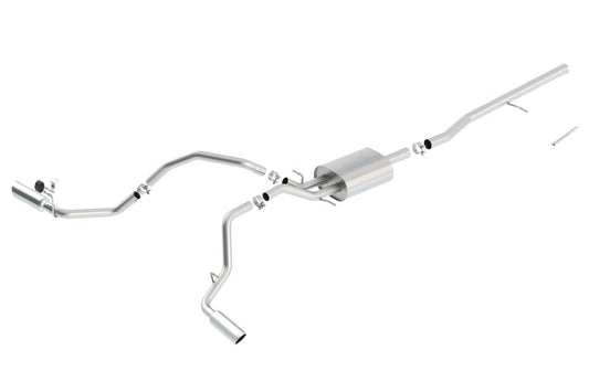 Borla 14 Silv/Sierra C/B Exhaust ATAK 1500 5.3L V8 AT/MT 2&4WD Ext Cab Split Side Exit