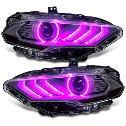 Oracle Lighting 18-23 Ford Mustang Dynamic ColorSHIFT LED Headlights - Black Series