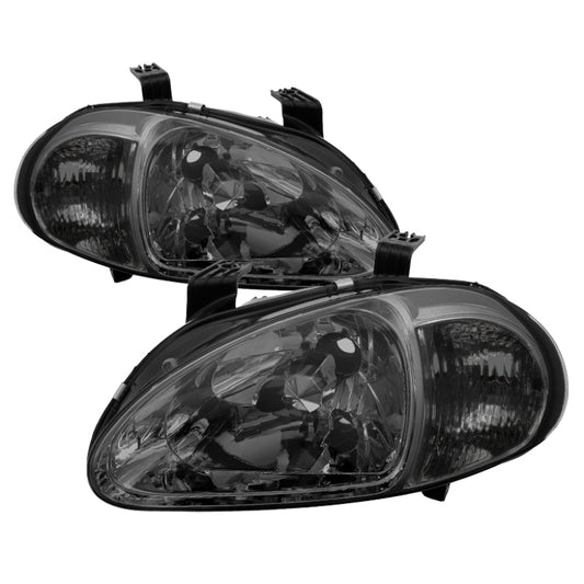 xTune Honda Del Sol 93-97 1Pc Crystal Headlights Smoke HD-ON-HDEL93-1P-SM