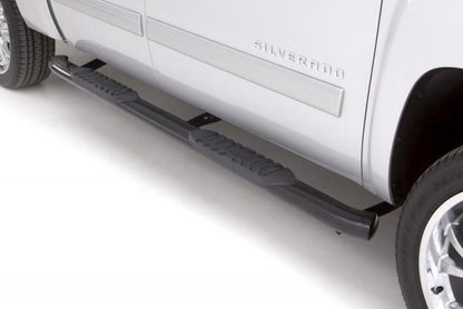 Lund 05-17 Toyota Tacoma Crew Cab 5in. Oval Curved Steel Nerf Bars - Black