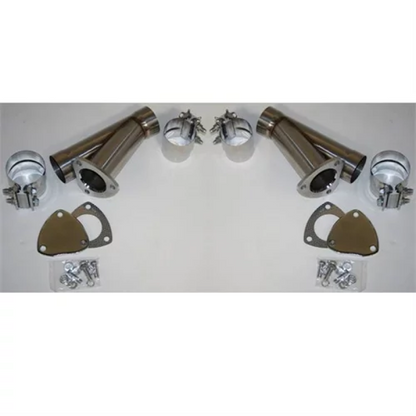 Granatelli 2.0in Stainless Steel Manual Dual Exhaust Cutout Kit w/Slip Fit Band Clamp