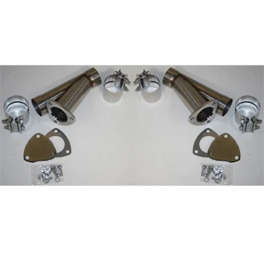 Granatelli 5.0in Stainless Steel Manual Dual Exhaust Cutout Kit w/Slip Fit & Band Clamps