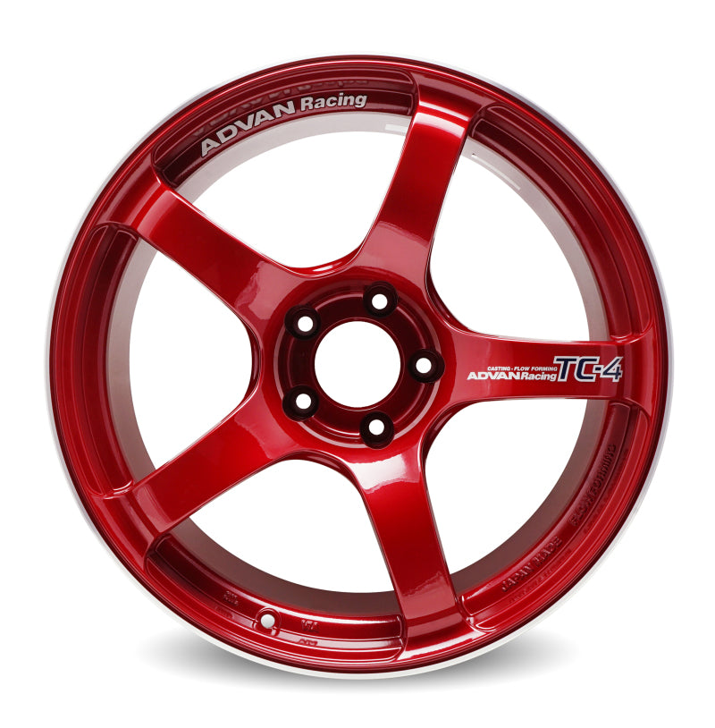 Advan TC4 18x9.5 +45 5x120 Racing Candy Red and Ring Wheel