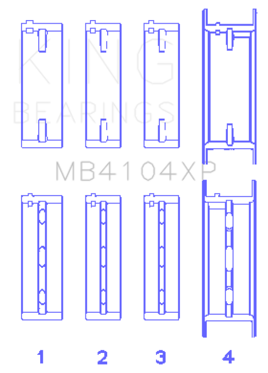 King Engine Bearings Nissan VG30DE/VG30DETT (Size +.025) Performance Main Bearing Set