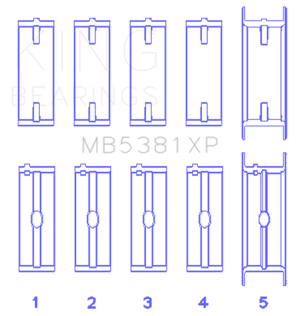 King Engine Bearings Holden 253/308CI 5.0L/5.7L (Size .020) Main Bearing Set