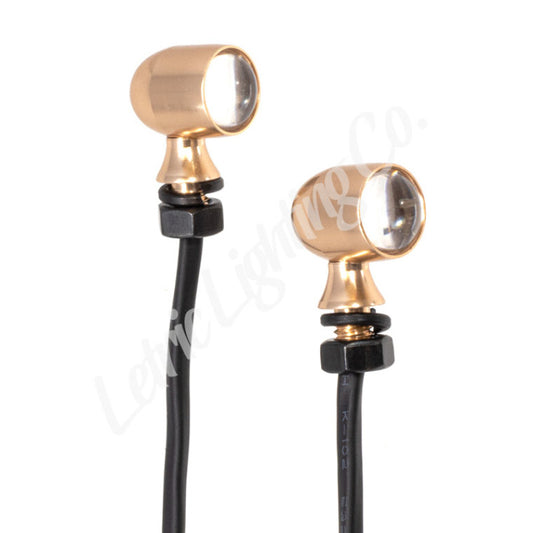 Letric Lighting 12mm Mini Red Running Red Turn Signal LED - Gold Anodized
