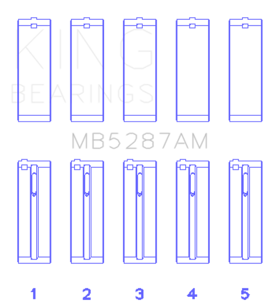 King Engine Bearings Toyota 1ZZ-FE (Size .25) Main Bearing Set