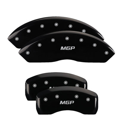 MGP 4 Caliper Covers Engraved Front & Rear MGP Black Finish Silver Char 2017 Toyota Corolla IM