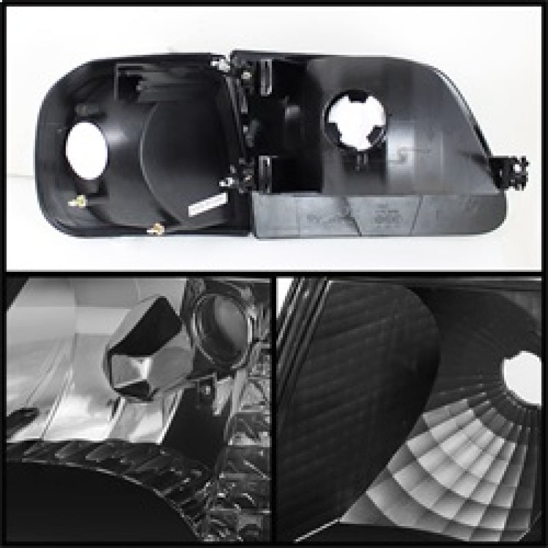 xTune Ford F150 97-03 / Expedition 97-02 Crystal Headlights w/Corner Black HD-JH-FF15097-SET-AM-BK