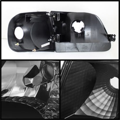 xTune Ford F150 97-03 / Expedition 97-02 Crystal Headlights w/Corner Black HD-JH-FF15097-SET-AM-BK
