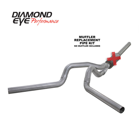 Diamond Eye KIT 4in Catback MFLR RPLCMENT PIPE DUAL AL: 2004.5-2007.5 DODGE CUMMINS 600