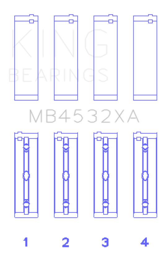 King Engine Bearings Mercedes-Benz OM 642.822/36/910/20/30/70 Main Bearing Set