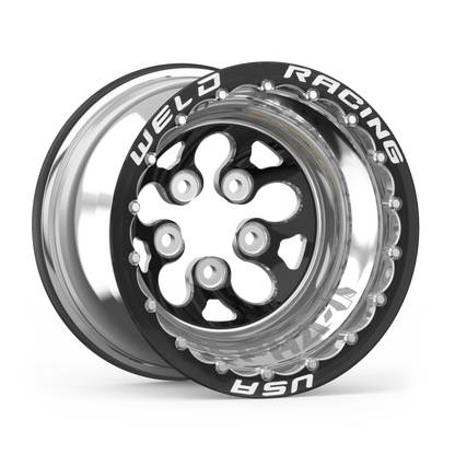 Weld Alpha-1 15x13 / 5x5 BP / 3in BS Black Wheel - Black Double Beadlock MT