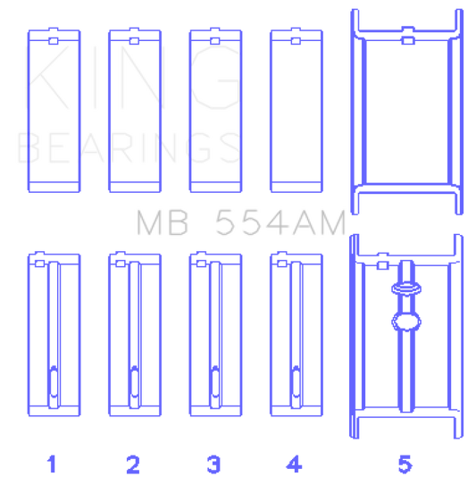 King Engine Bearings GM 265/283/302/327 8 Cyl (0.50 Oversized) Main Bearing Set