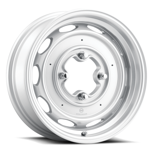 Mobelwagen MW-430S Interceptor 15x5.5in / 4x130 BP / 20mm Offset / 85.85mm Bore - Silver Wheel