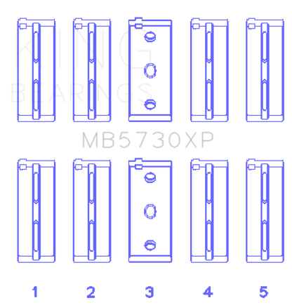 King Engine Bearings Lancia 2.0L HF - (Size STD) Performance Main Bearing Set