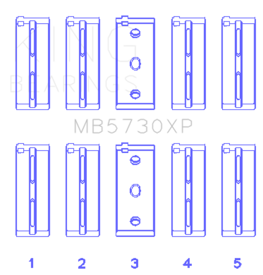 King Engine Bearings Lancia 2.0L HF - (Size STD) Performance Main Bearing Set