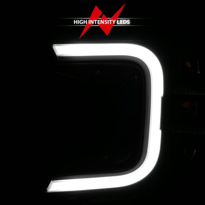 ANZO 18-20 Ford F-150 Full Led Projector Smoke Bar Style Headlights Black Amber