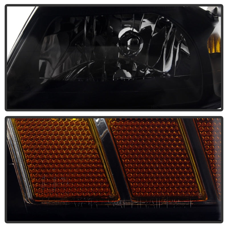 Xtune Ford MUStang 99-04 OEM Amber Headlights Black Smoked HD-JH-FM99-AM-BSM