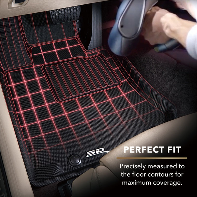 3D MAXpider 17-21 Alfa Romeo Giulia / Giulia Quadrifoglio Kagu 2nd Row Floormats - Black