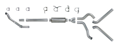 Diamond Eye KIT 4in Turbo Back DUAL SS: 94-97 FORD 7.3L F250/F350 PWRSTROKE NFS W/ CARB EQUIV STDS