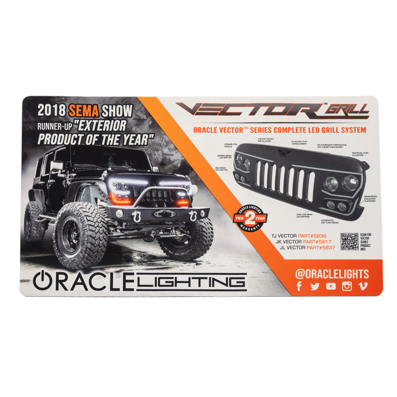 Oracle Neoprene Counter Mat 24in x 14in - Vector Grille Design 1