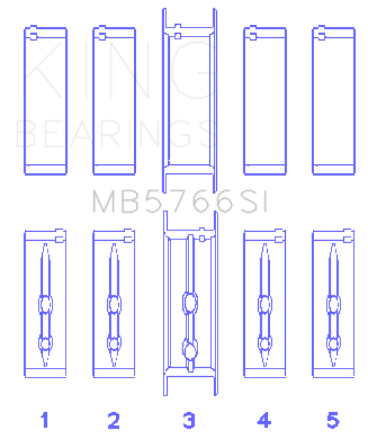 King Engine Bearings GM LS1/2/4/6 (Housing Bore +.010) (Size STD) Main Bearing Set