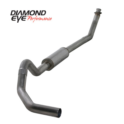 Diamond Eye KIT 4in Turbo Back MFLR RPLCMENT PIPE SGL SS: 98.5-02 DODGE CUMMINS 5.9L