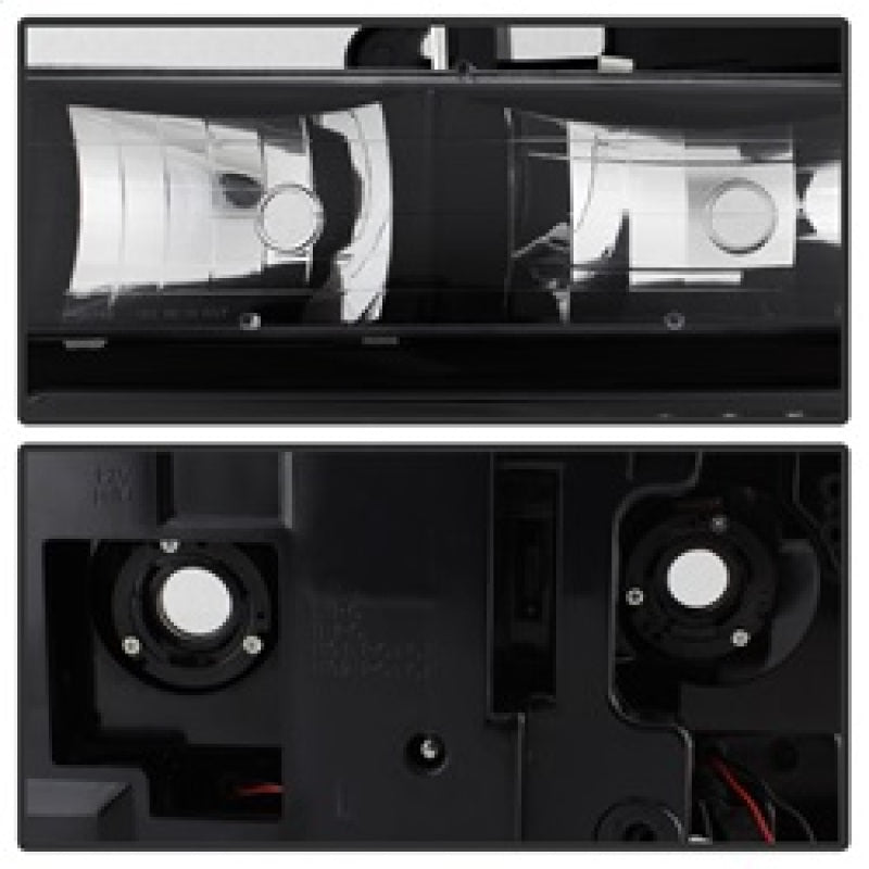 xTune 92-94 Blazer Full Size Corner/LED Bumper Headlights Black HD-JH-CCK88-LED-AM-BK-SET